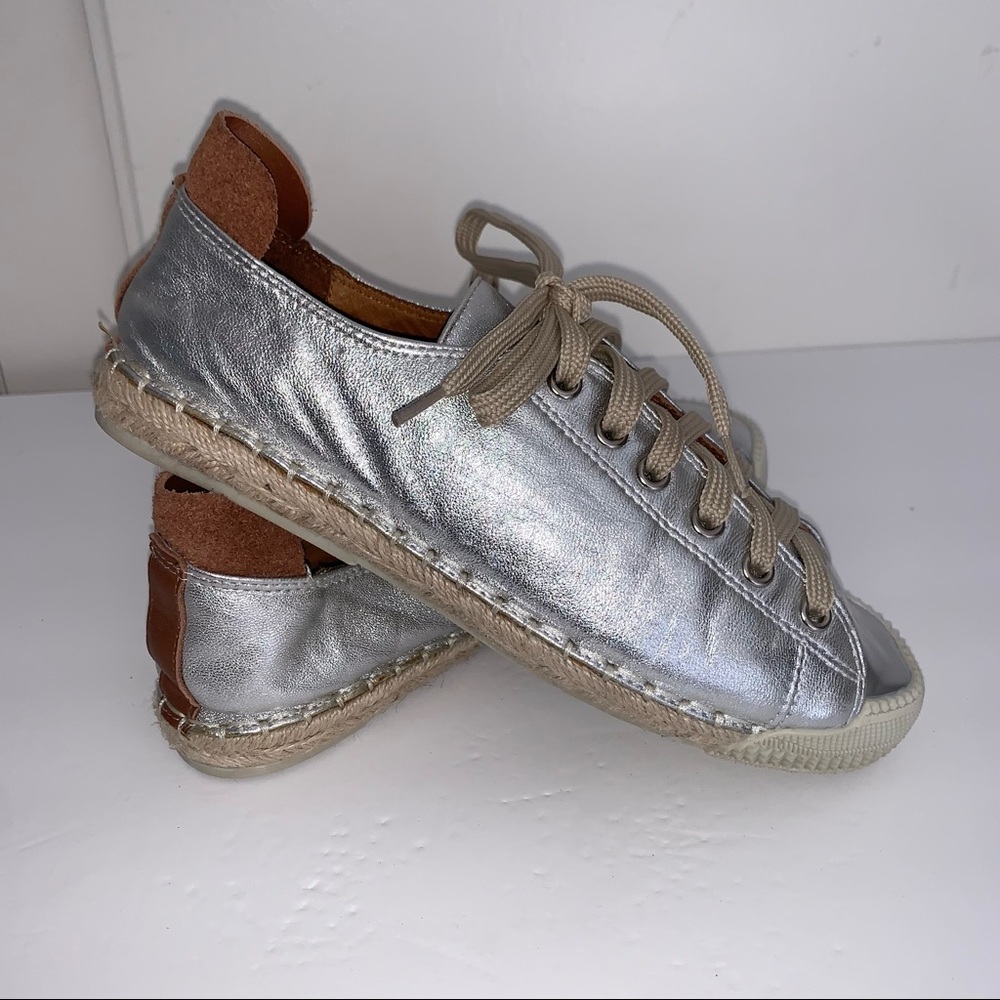 Disco Russo metallic silver espadrilles sneakers